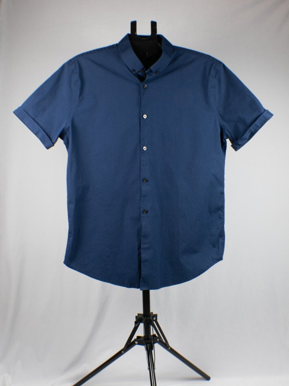 Express 1MX Men's Navy Blue Short Sleeve Button Down Shirt Size XL Extra Large